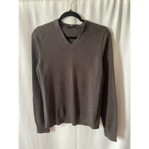 Uniqlo +J Brown V Neck Cashmere Sweater S
